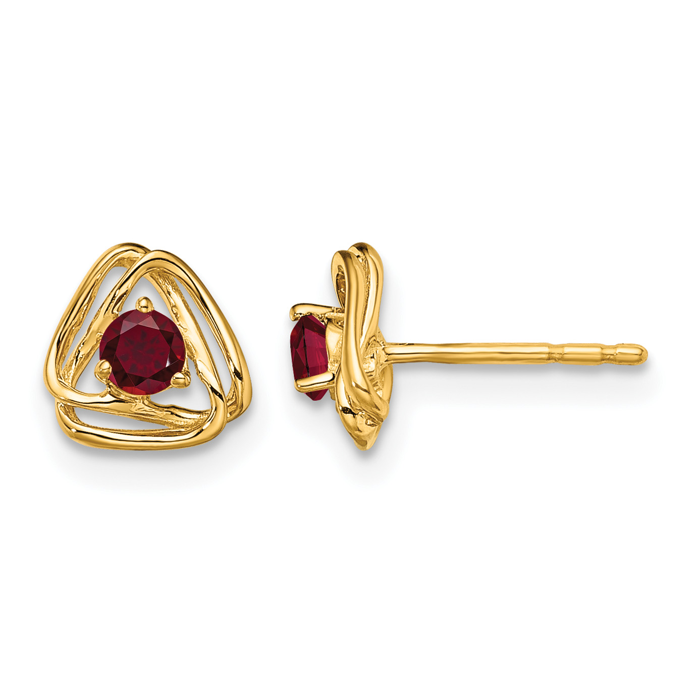 14k Created Ruby Post Earrings (EM7395-CRU-Y)
