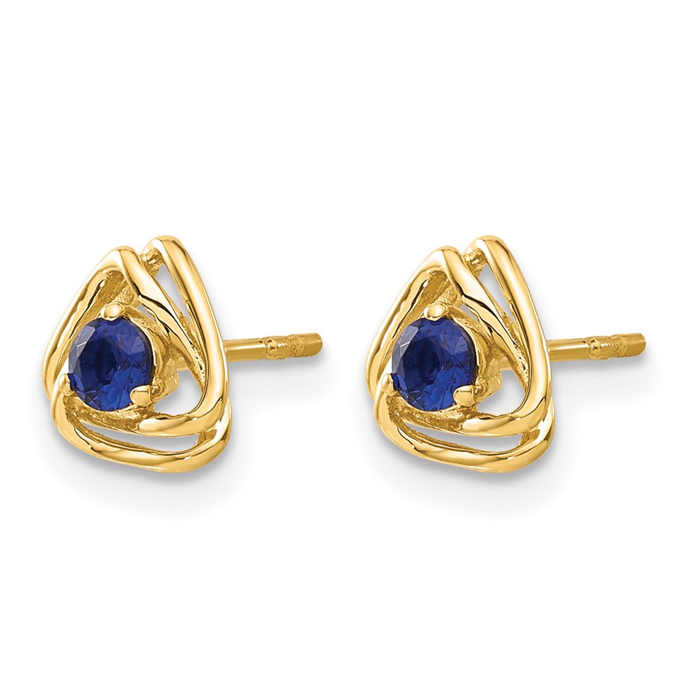 14k Created Sapphire Post Earrings (EM7395-CSA-Y)
