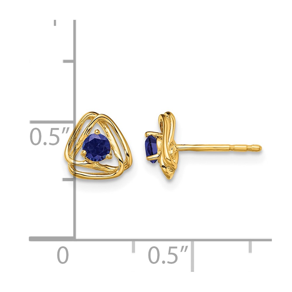 14k Created Sapphire Post Earrings (EM7395-CSA-Y)
