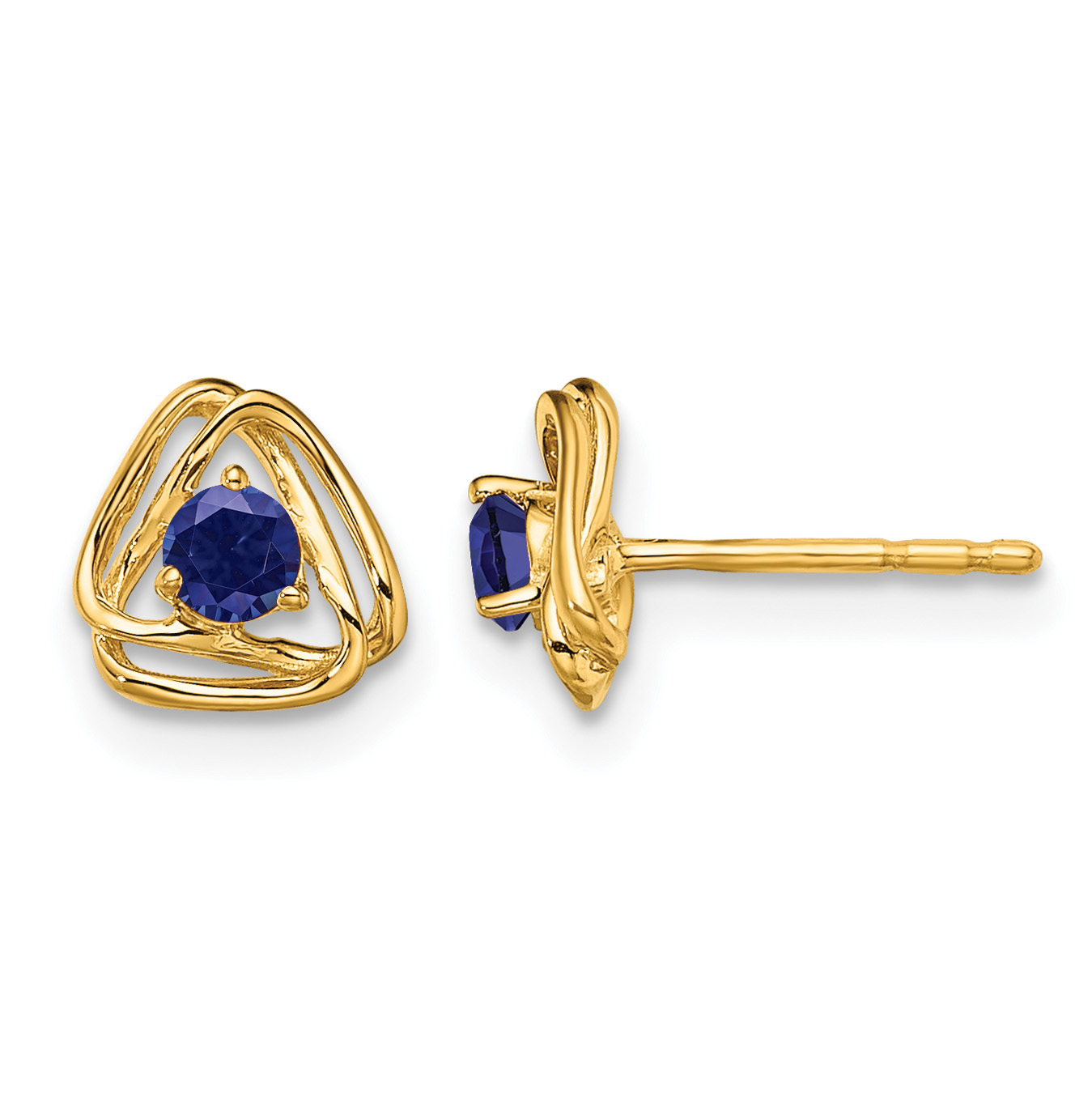 14k Created Sapphire Post Earrings (EM7395-CSA-Y)