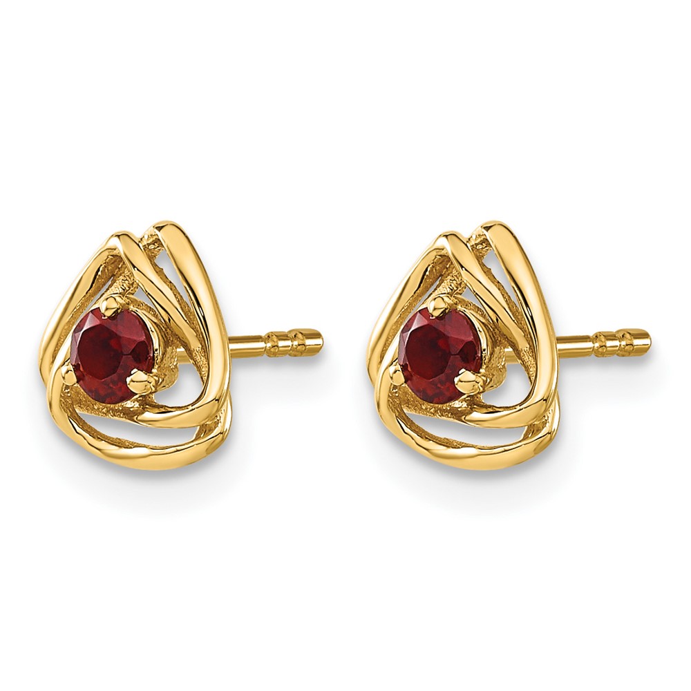 14k Garnet Post Earrings (EM7395-GA-Y)