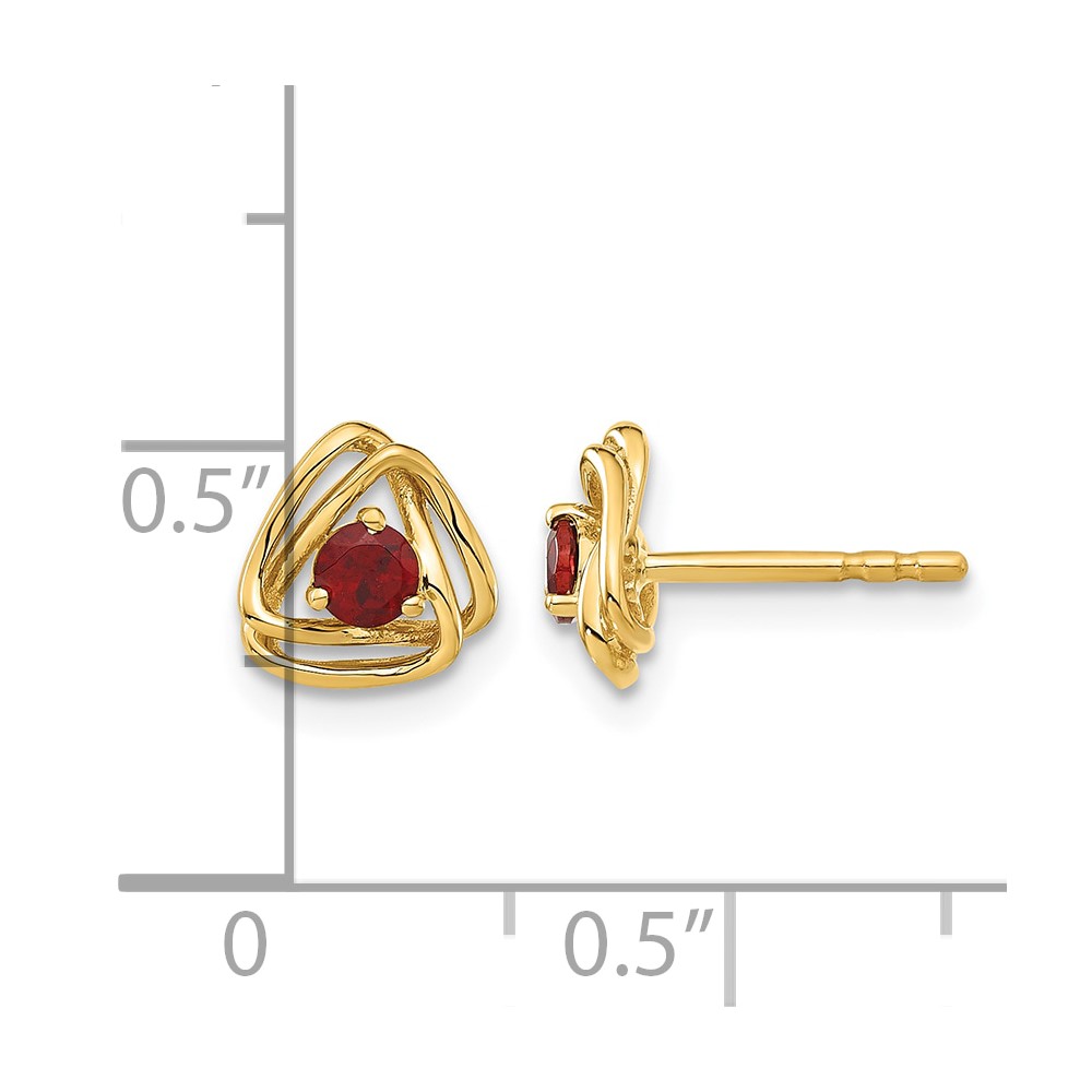14k Garnet Post Earrings (EM7395-GA-Y)
