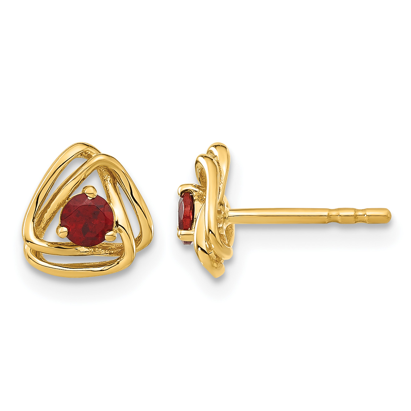 14k Garnet Post Earrings (EM7395-GA-Y)