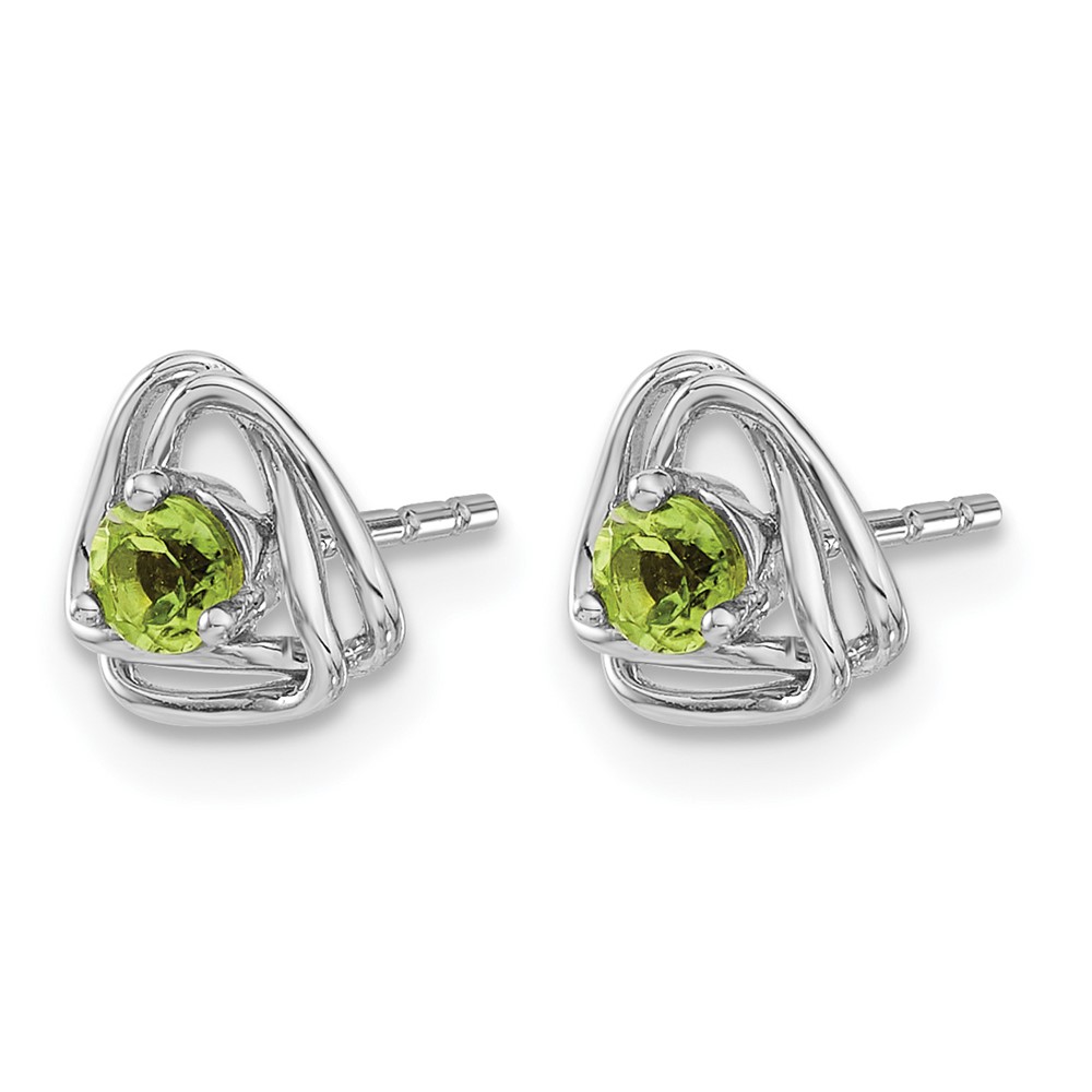 14k White Gold Peridot Post Earrings (EM7395-PE-W)