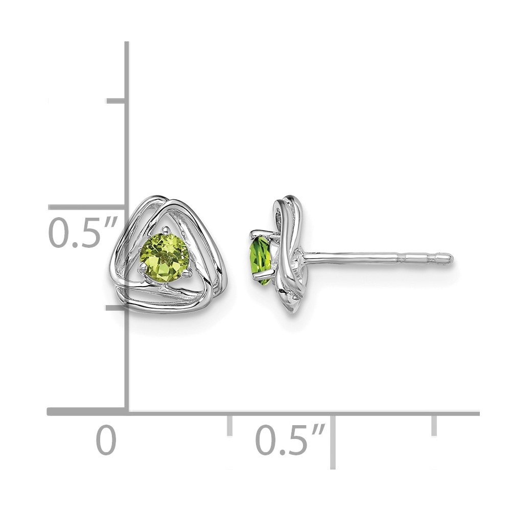 14k White Gold Peridot Post Earrings (EM7395-PE-W)