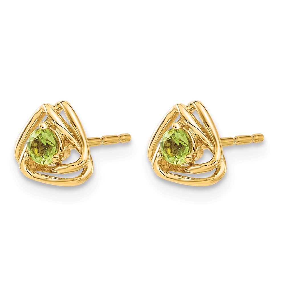 14k Peridot Post Earrings (EM7395-PE-Y)
