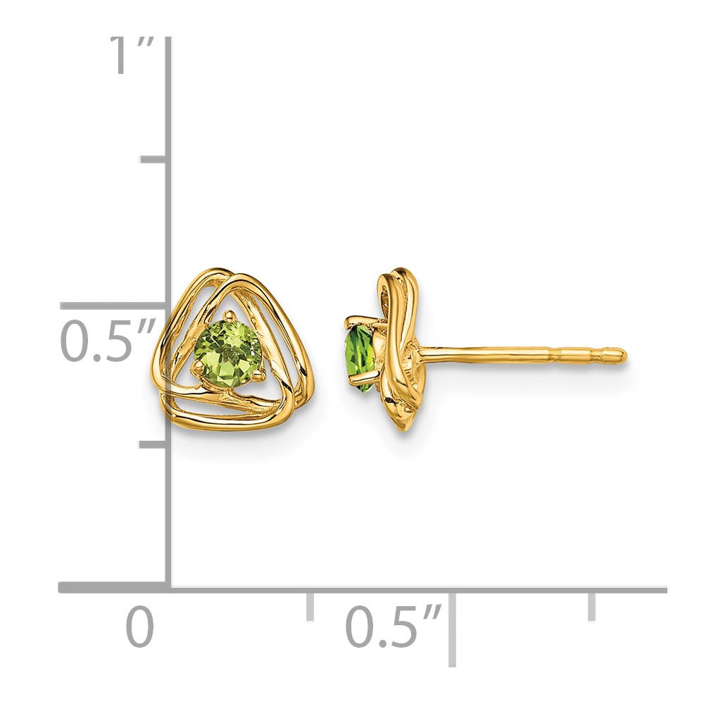 14k Peridot Post Earrings (EM7395-PE-Y)