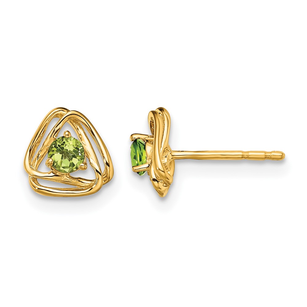 14k Peridot Post Earrings (EM7395-PE-Y)