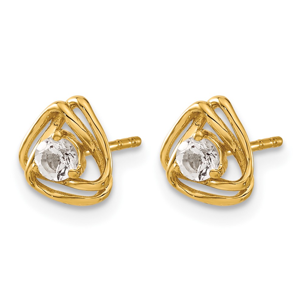 14k 1/5 carat Lab Grown Diamond VS/SI+ G+ Complete Knot Post Earrings (EM7395-020-YLG)