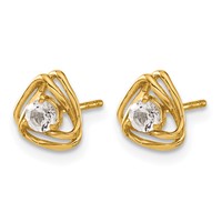 14K Yellow Gold 0.20 Carat Lab Grown Diamond VS SI+ G+ Complete Knot Post Earrings view 2