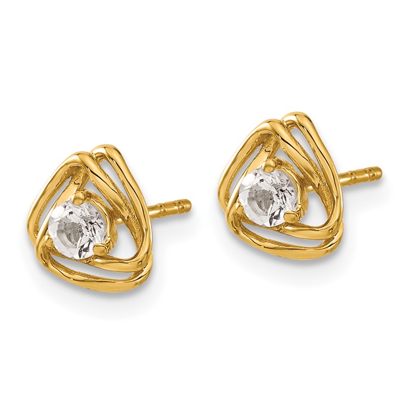 14k 1/5 carat Lab Grown Diamond VS/SI+ G+ Complete Knot Post Earrings