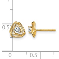 14K Yellow Gold 0.20 Carat Lab Grown Diamond VS SI+ G+ Complete Knot Post Earrings view 4