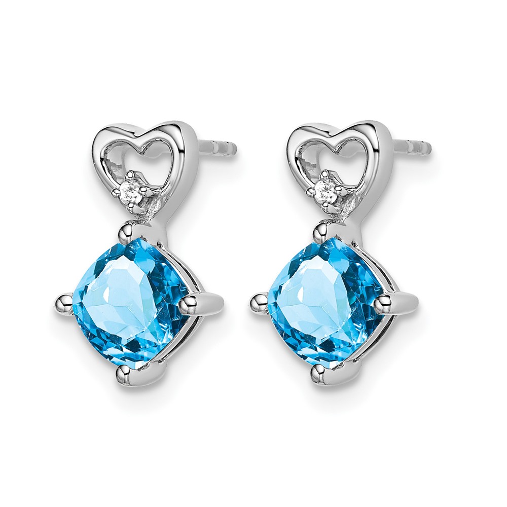 14k White Gold Amethyst and Diamond Heart Earrings (EM7399-AM-002-WA)