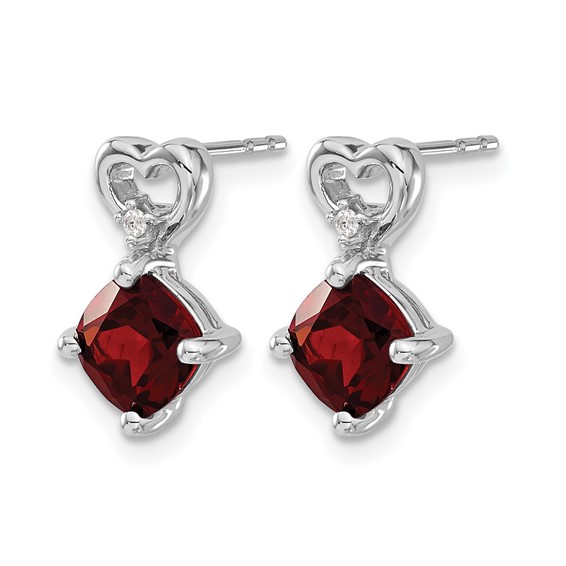 Gemstone & Diamond Heart Earrings