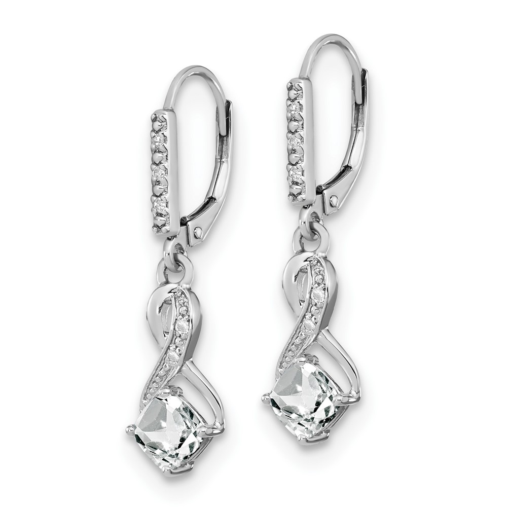 Sterling Silver Rhodium-plated White Topaz and Diamond Earrings (EM7402-WT-006-SSA)