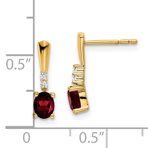 Oval Gemstone & Diamond Earrings