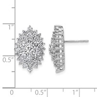 14K White Gold 2.50 Carat Lab Grown Diamond VS SI+ G+ Complete Cluster Post Earrings view 3