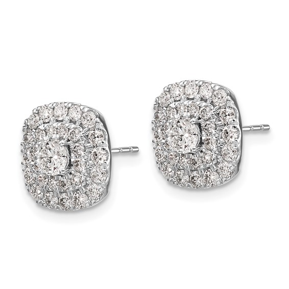 Gold Diamond  Halo Earrings