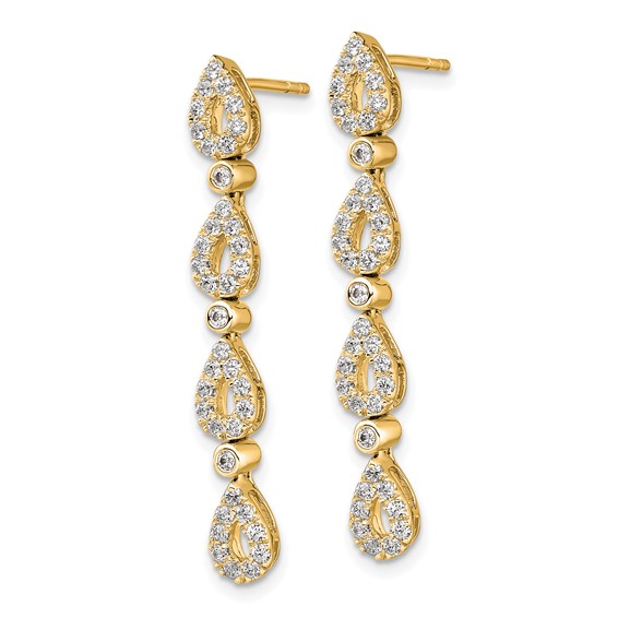 14K Yellow Gold Lab Grown Diamond VS/SI+ G+ Teardrop Earrings