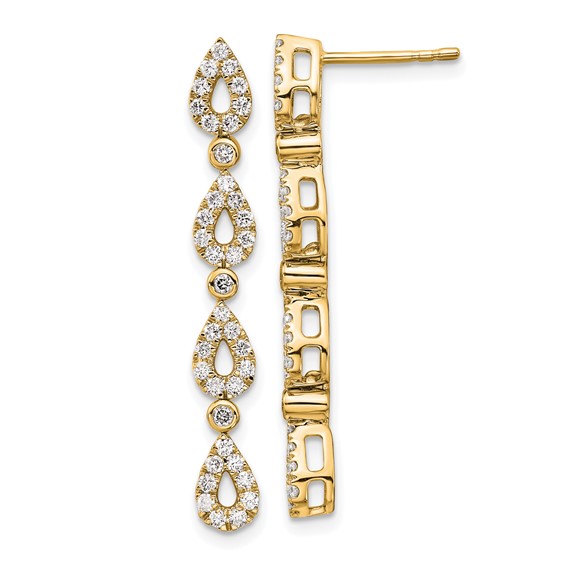 14K Yellow Gold Lab Grown Diamond VS/SI+ G+ Teardrop Earrings