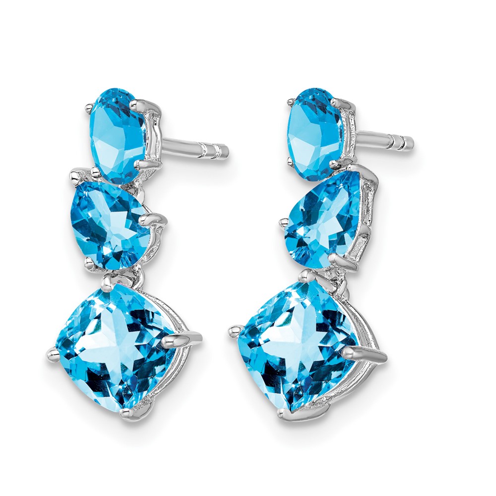 14k White Gold Blue Topaz Dangle Earrings (EM7457-BT-W)