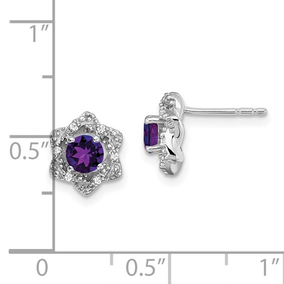 Gemstone & Diamond Post Earrings
