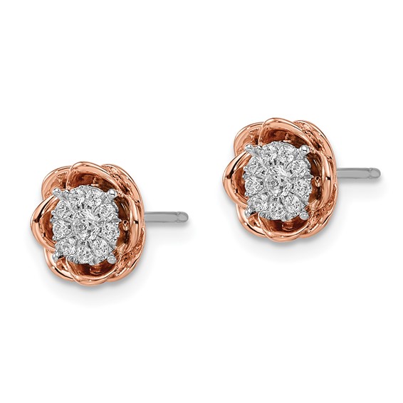 Diamond Rose Earrings                               