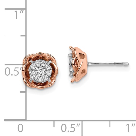 Diamond Rose Earrings                               