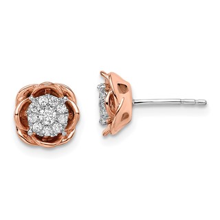 Diamond Rose Earrings                               