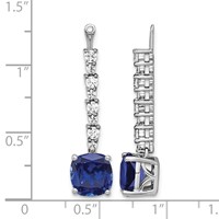 14K White Gold 0.62 Carat Lab Grown Diamond VS SI+ G+ and Lab Created Blue Sapphire Earring Jackets view 4