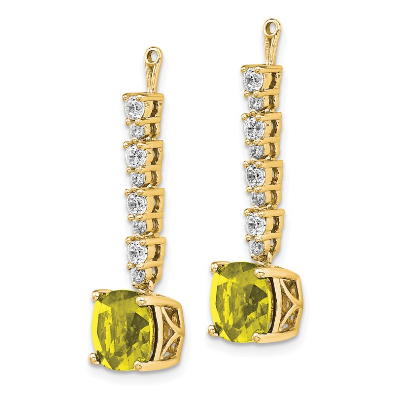 14K Lab Grown VS/SI+ G+ Dia & Created Yellow Sapphire Earring Jackets