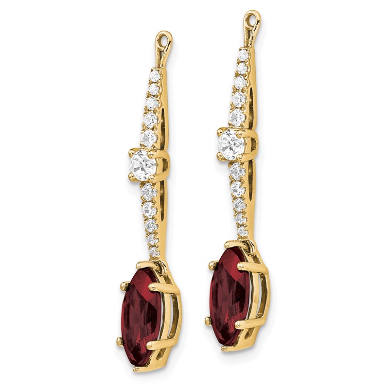 14k 1/2 carat Lab Grown Diamond VS/SI+ G+ and Lab Created Ruby Earring Jackets