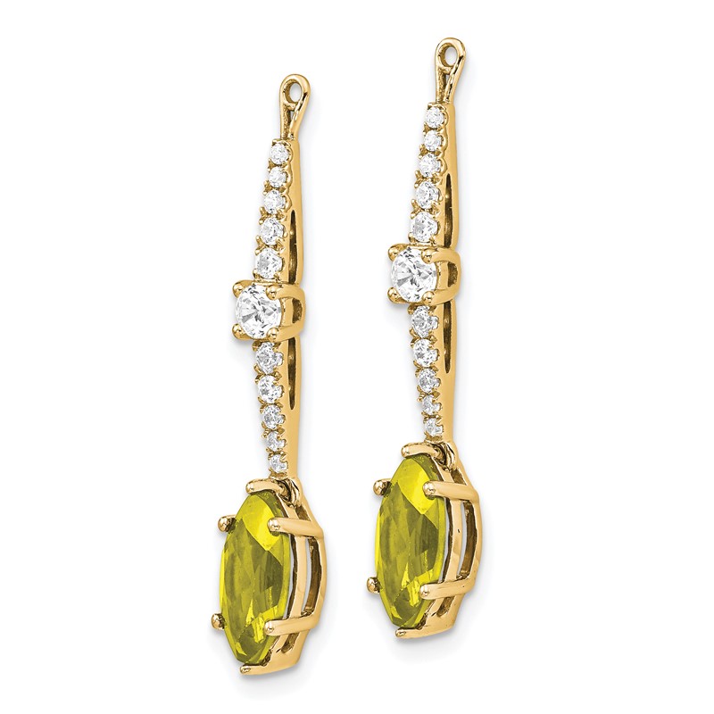 14K Lab Grown VS/SI+ G+ Dia & Created Yellow Sapphire Earring Jackets
