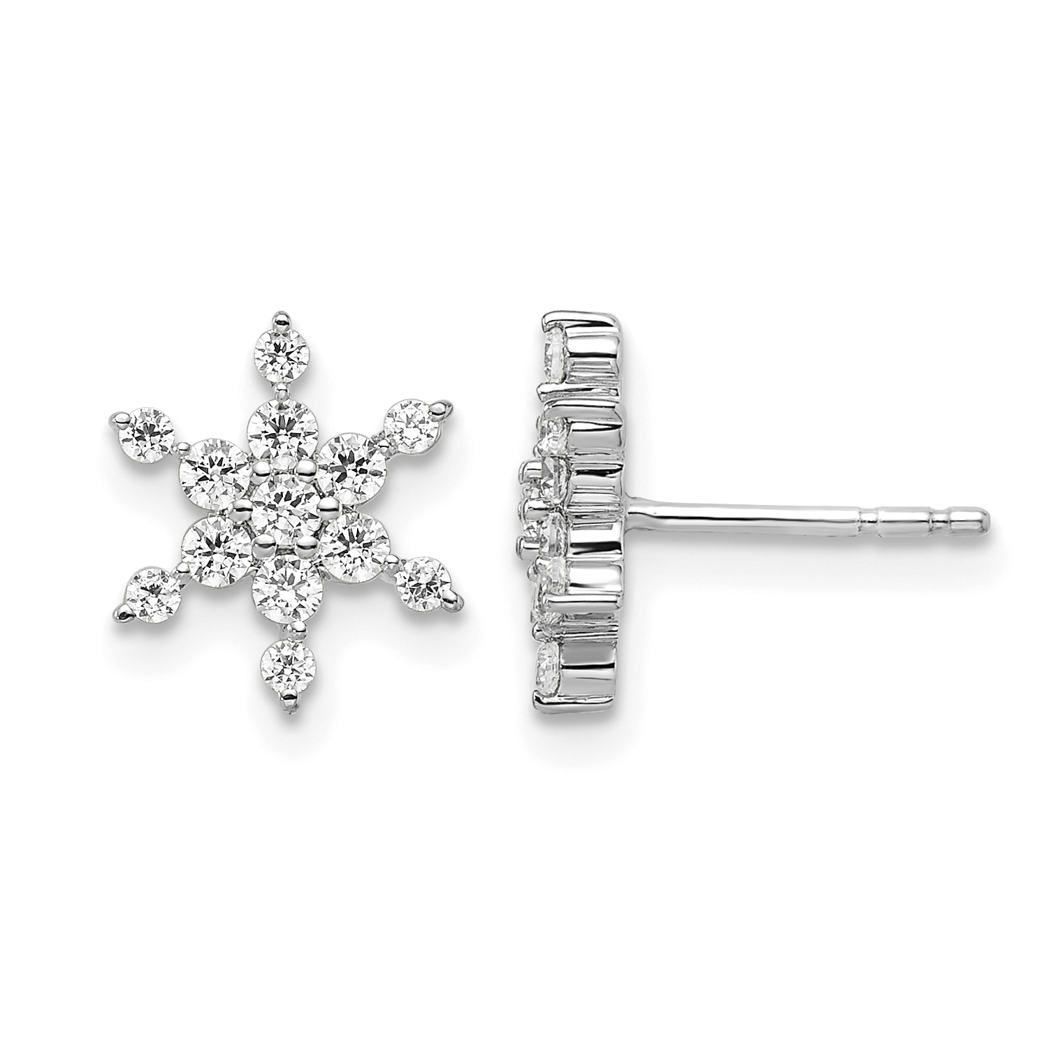 14k White Gold 1/2 carat Lab Grown Diamond VS/SI+ G+ Complete Star Post Earrings (EM7924-050-WLG)