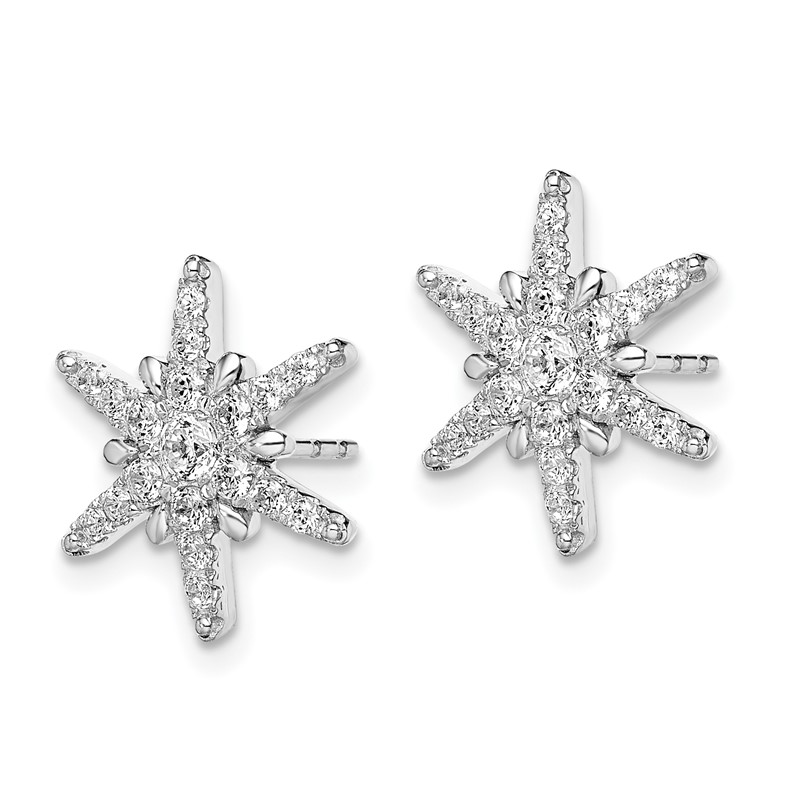 14k White Gold 5/8 carat Lab Grown Diamond VS/SI+ G+ Complete Star Post Earrings