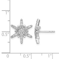 14K White Gold 0.62 Carat Lab Grown Diamond VS SI+ G+ Complete Star Post Earrings view 5