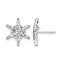 14K White Gold 0.62 Carat Lab Grown Diamond VS SI+ G+ Complete Star Post Earrings view 1