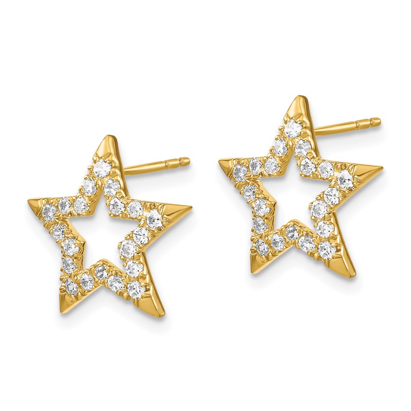 14K Lab Grown Diamond VS/SI+ G+ Star Post Earrings