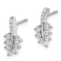 14K White Gold 0.38 Carat Lab Grown Diamond VS SI+ G+ Complete Leaf Post Earrings view 2
