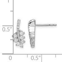 14K White Gold 0.38 Carat Lab Grown Diamond VS SI+ G+ Complete Leaf Post Earrings view 4