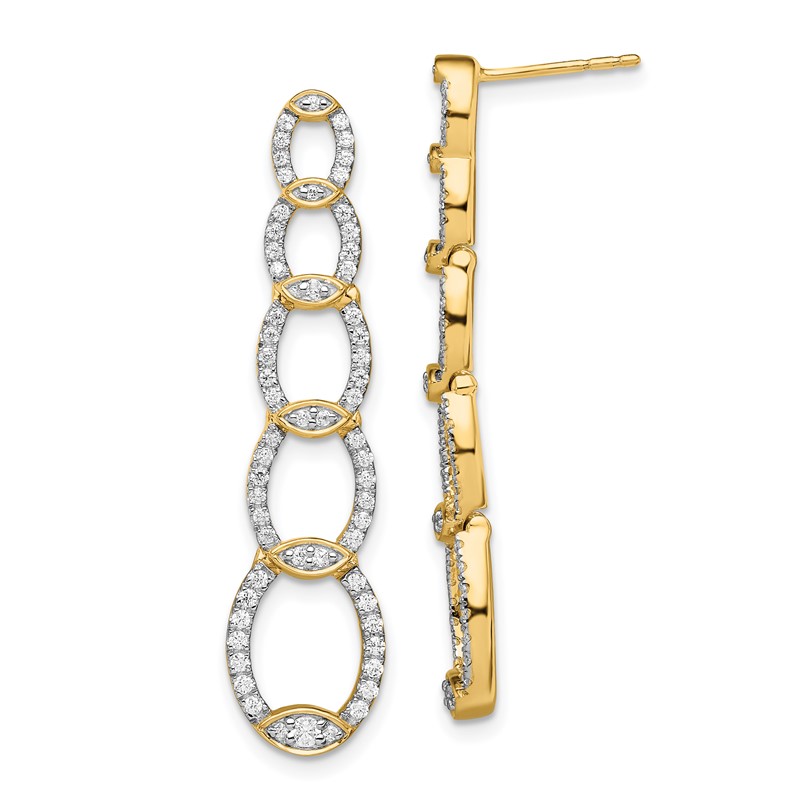 14K Lab Grown Diamond VS/SI+ G+ Drop Post Earrings