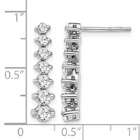 14K White Gold 1.50 Carat Lab Grown Diamond VS SI+ G+ Complete Graduating Drop Post Earrings view 5