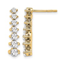 14K Yellow Gold 1.50 Carat Lab Grown Diamond VS SI+ G+ Complete Graduating Drop Post Earrings view 1