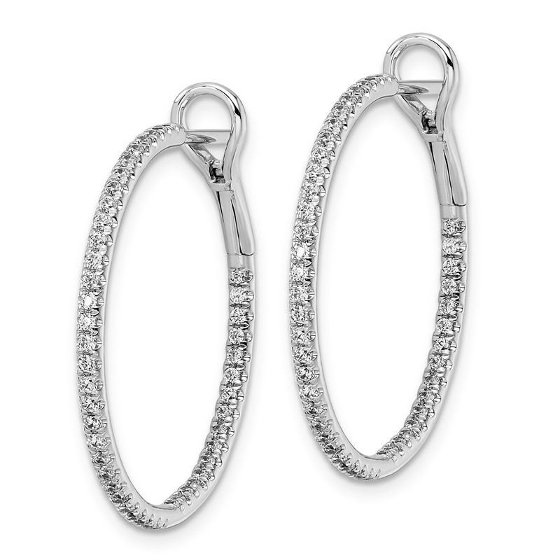 14k White Gold 3/4 carat Lab Grown Diamond VS/SI+ G+ Complete In and Out Hoop Earrings