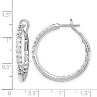 14K White Gold 2 Carat Lab Grown Diamond VS SI+ G+ Complete in and Out Hoop Earrings view 4