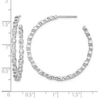 14K White Gold 1.50 Carat Lab Grown Diamond VS SI+ G+ Complete Circle Bezel Hoop Post Earrings view 5