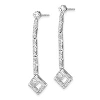 14K White Gold 0.50 Carat Lab Grown Diamond VS SI+ G+ Complete Dangle Post Earrings view 2