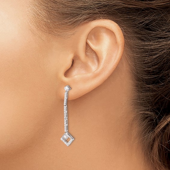 Diamond Dangle Post Earrings