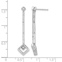 14K White Gold 0.50 Carat Lab Grown Diamond VS SI+ G+ Complete Dangle Post Earrings view 4