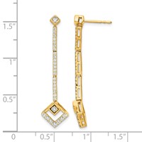 14K Yellow Gold 0.50 Carat Lab Grown Diamond VS SI+ G+ Complete Dangle Post Earrings view 4
